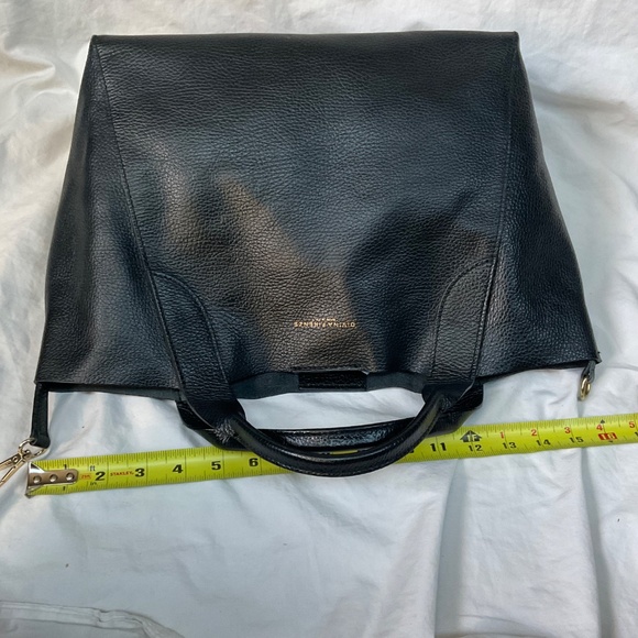 Divina Firenze Black Pebbled Leather Tote/Shoulder Bag - Picture 7 of 15
